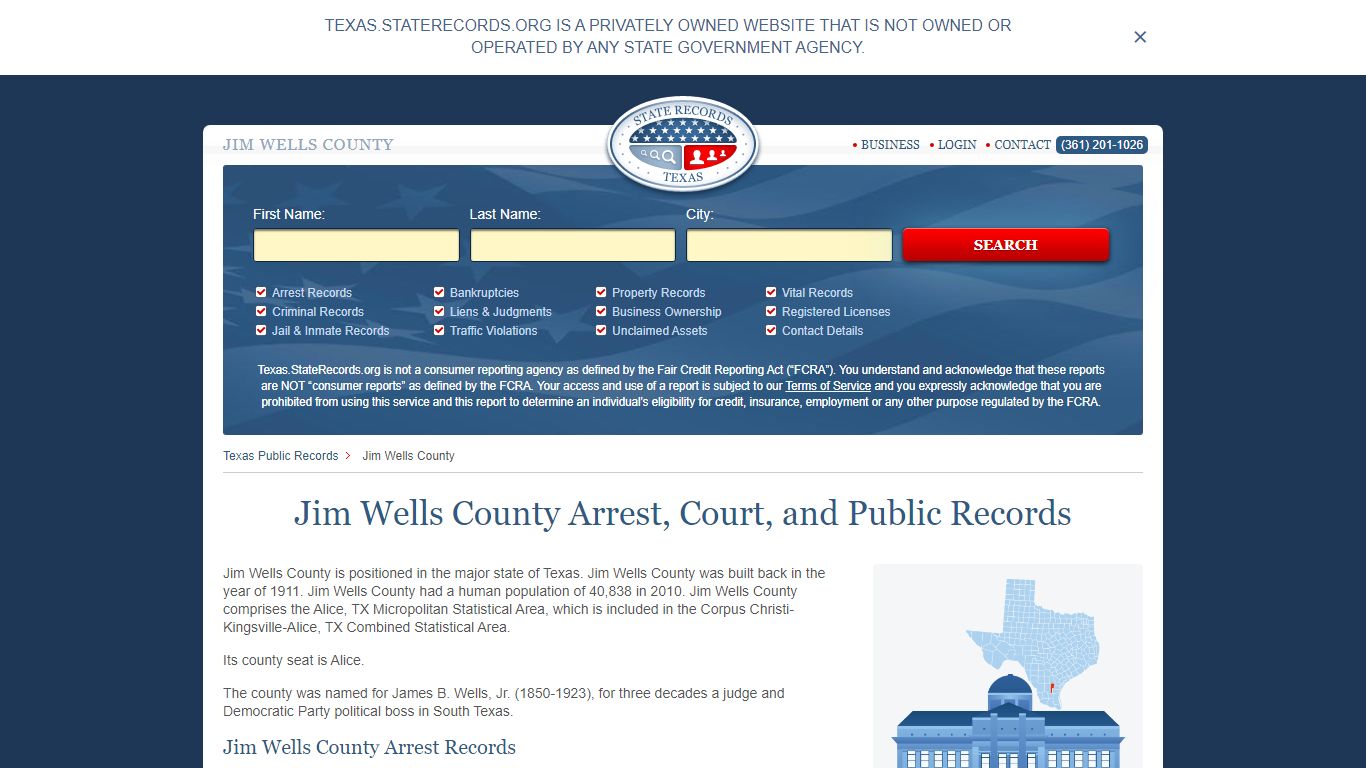 Jim Wells County Arrest, Court, and Public Records