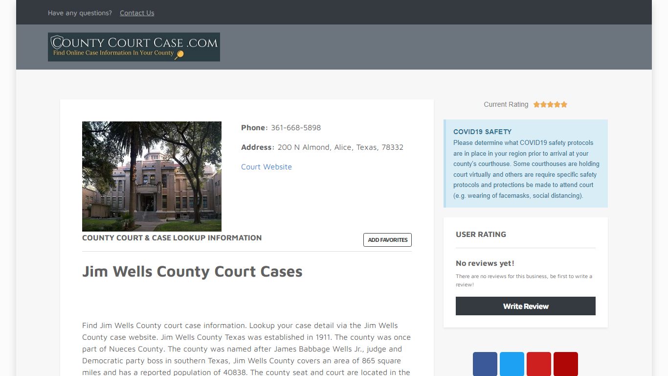 Jim Wells County | County Court Case Search & Lookup ...